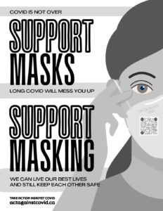 Support Masks Support Masking - Black and White Poster (Letter-size)