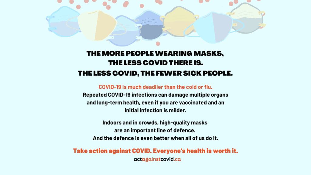 The more people wearing masks, the less COVID there is. The less COVID, the fewer sick people.